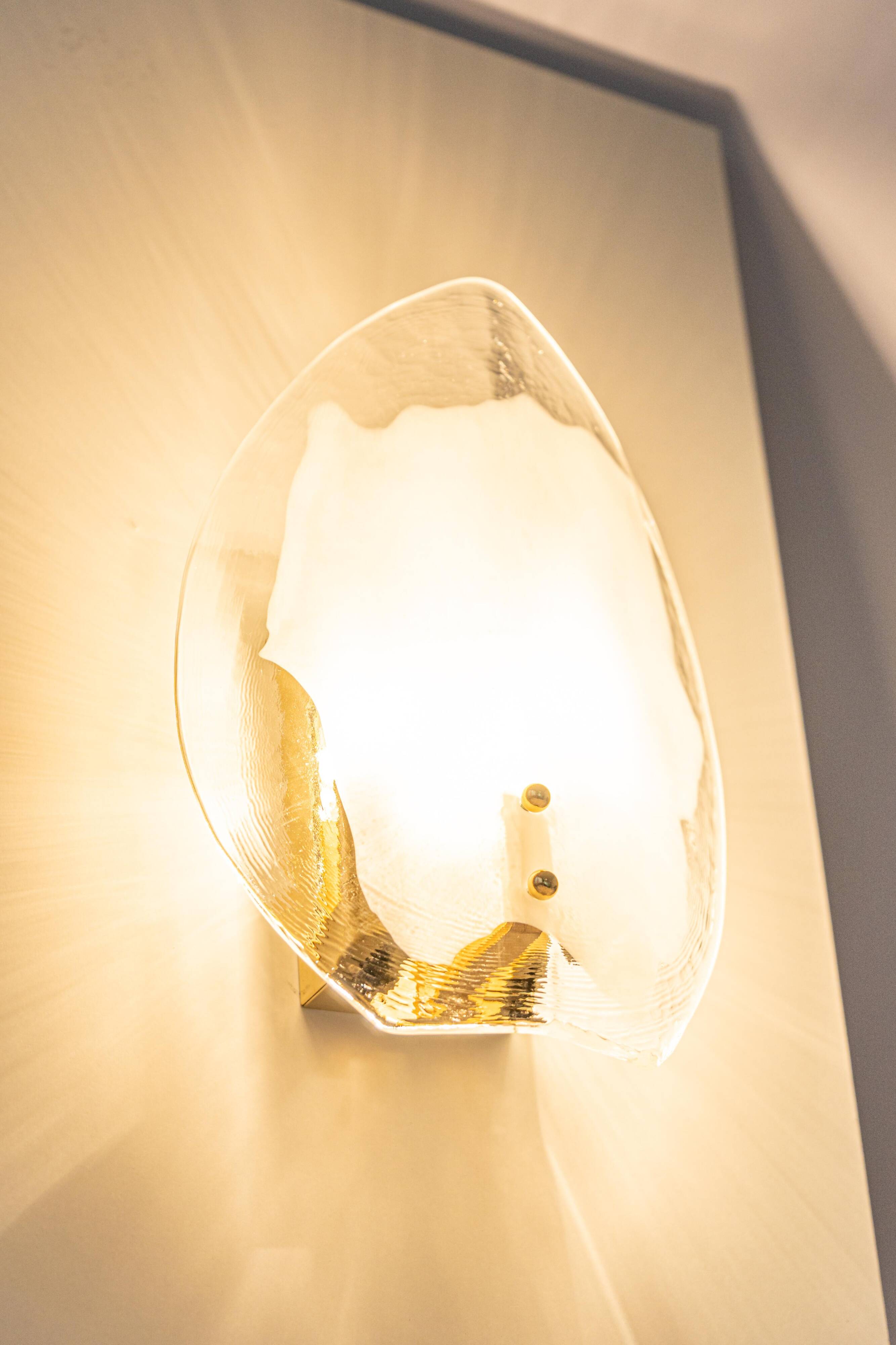 Kalmar wall sconces in brass and Murano glass, Austria, 1970s.