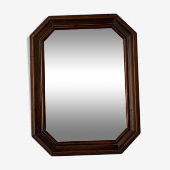 Octagonal wooden mirror