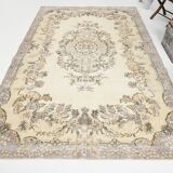 6x10 Classic & Bordered Beige Turkish Vintage Rug, 193x306Cm SK 5705