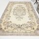 Tapis turc beige classique et bordé vintage 6x10, 193x306 cm SK 5705