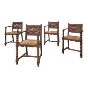 4 fauteuils neo-basque