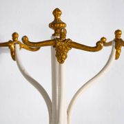 Antique white and gold floor coat rack (circa 1920)