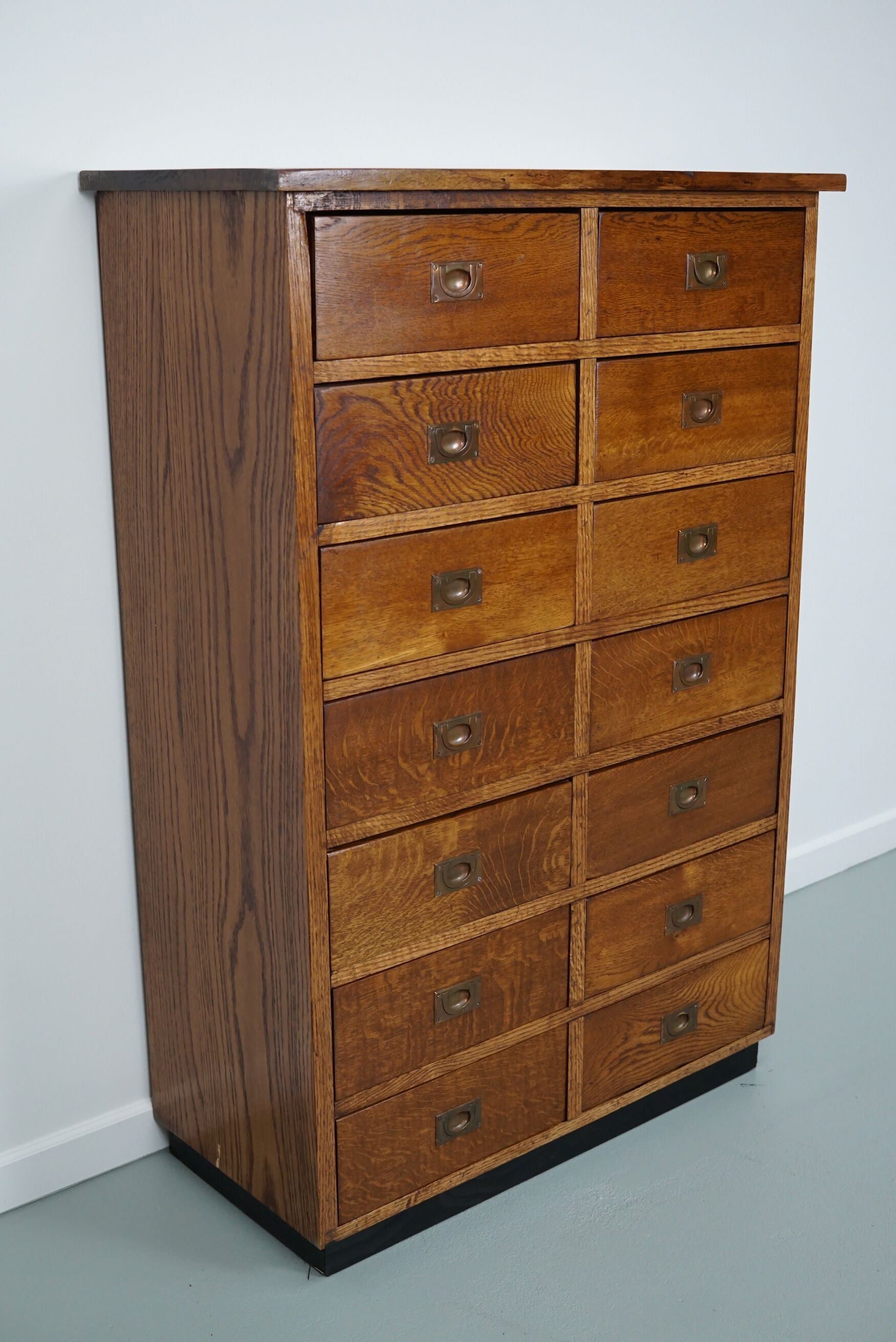 English Oak Apothecary / Filing Cabinet Campaign Style, 1930s