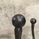 Brutalist pair of andirons