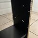 Double gold metal string shelves and black trays, vintage, 60s