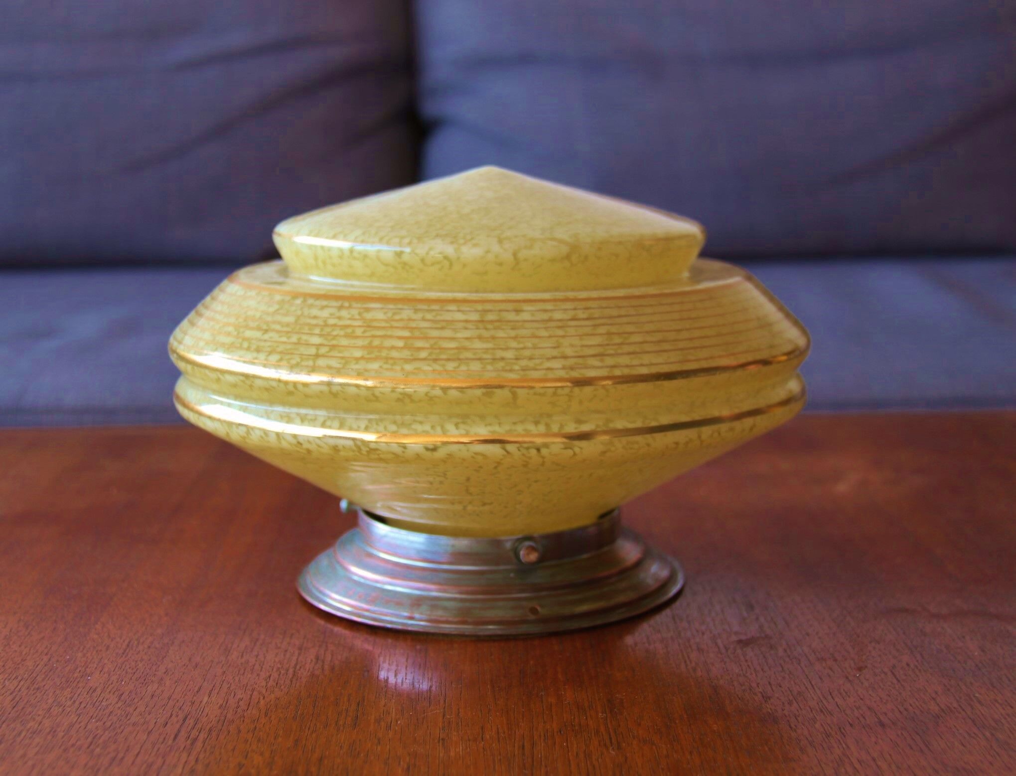 Ceiling lamp to pose art deco glass clichy