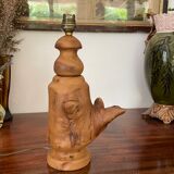 Lamp foot made of vintage olive wood