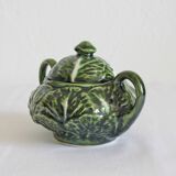 Vintage barbotine cabbage sugar bowl