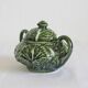 Vintage slipware cabbage-shaped sugar bowl