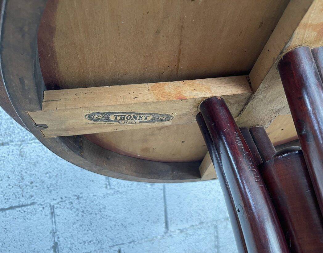 Thonet beech pedestal table from the 1900s