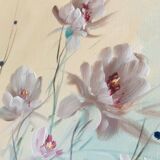 Large HST painting depicting a floral bouquet signed Lina Pont (?)