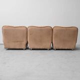 Set di 3 poltrone modulari in tessuto beige anni ’70 vintage modernariato