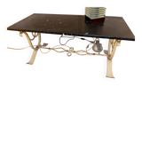 Marble & wrought iron coffee table, 1940