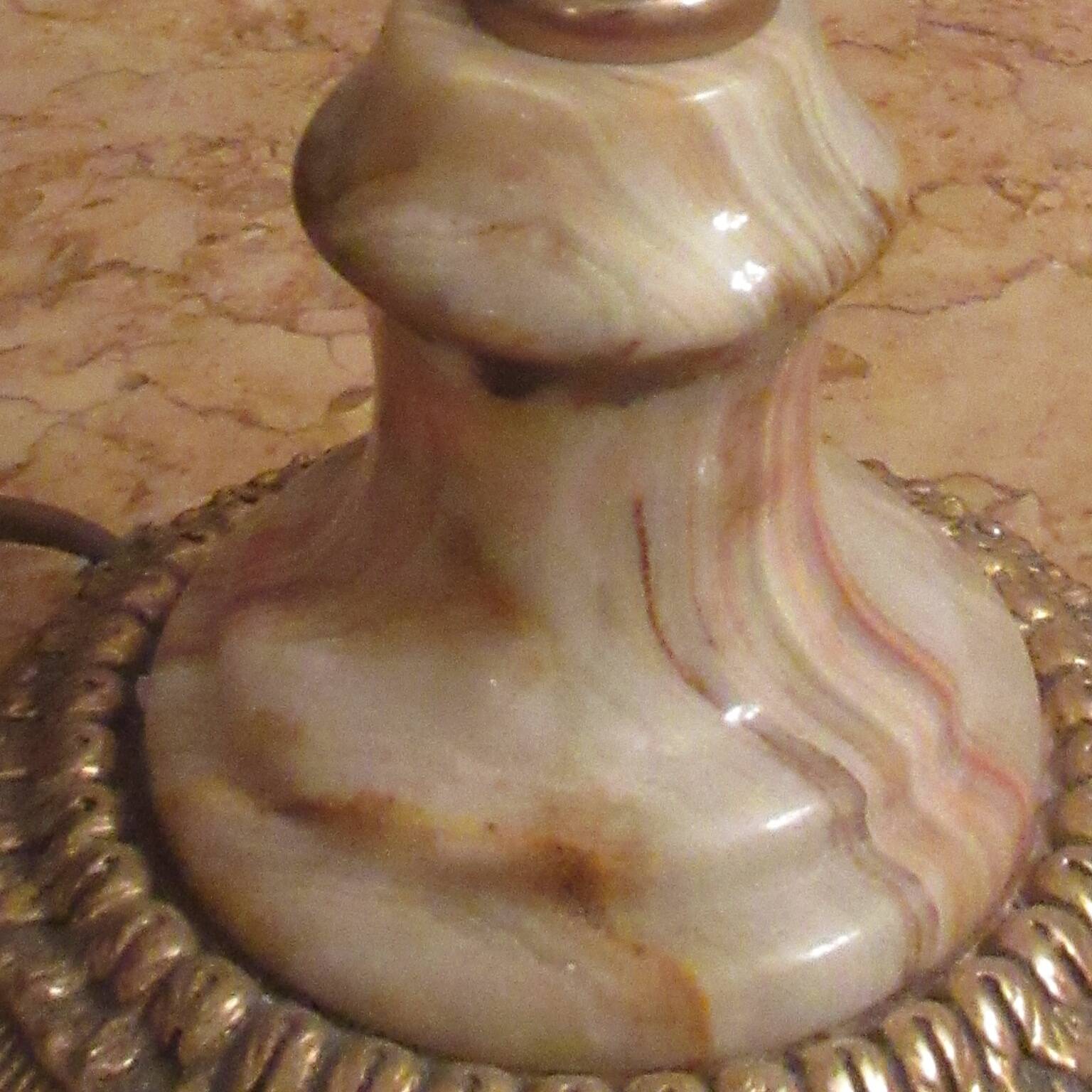 Very beautiful old onyx and bronze table lamp