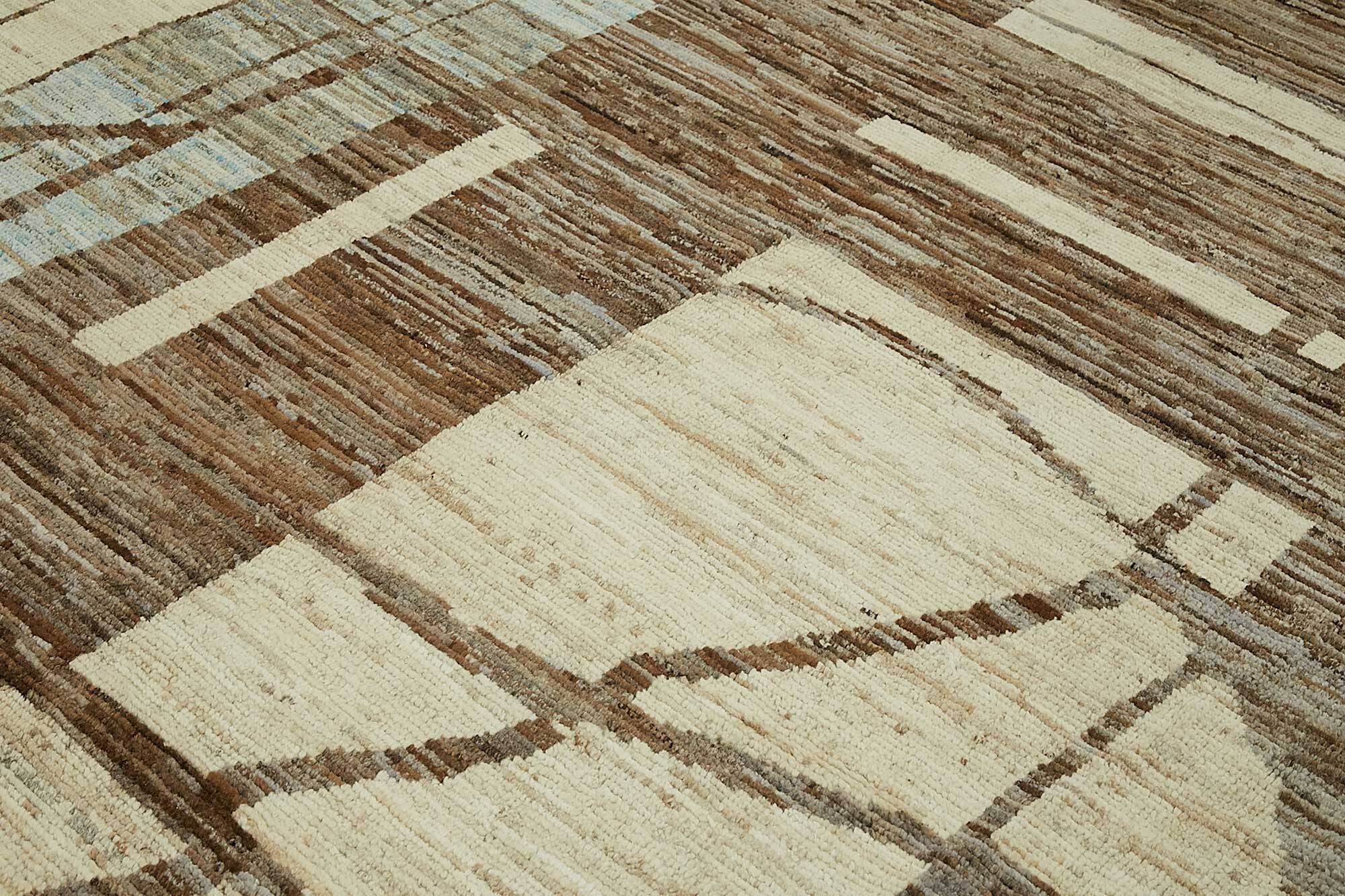 Handmade Turkish One of a Kind 286 cm x 365 cm Beige Wool Carpet