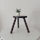 Vintage turned wooden tripod stool