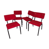 Lot 4 chaises 1960