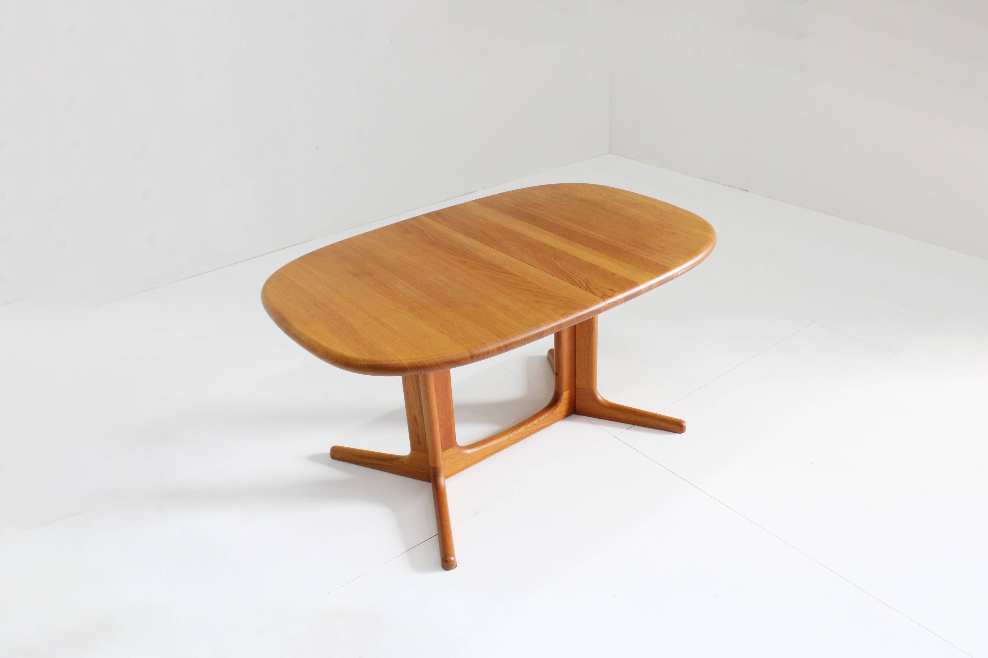 Vintage Glostrup Danish oval extendable dining table solid teak 1960s