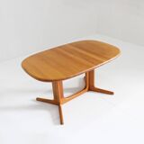 Vintage Glostrup Danish oval extendable dining table solid teak 1960s