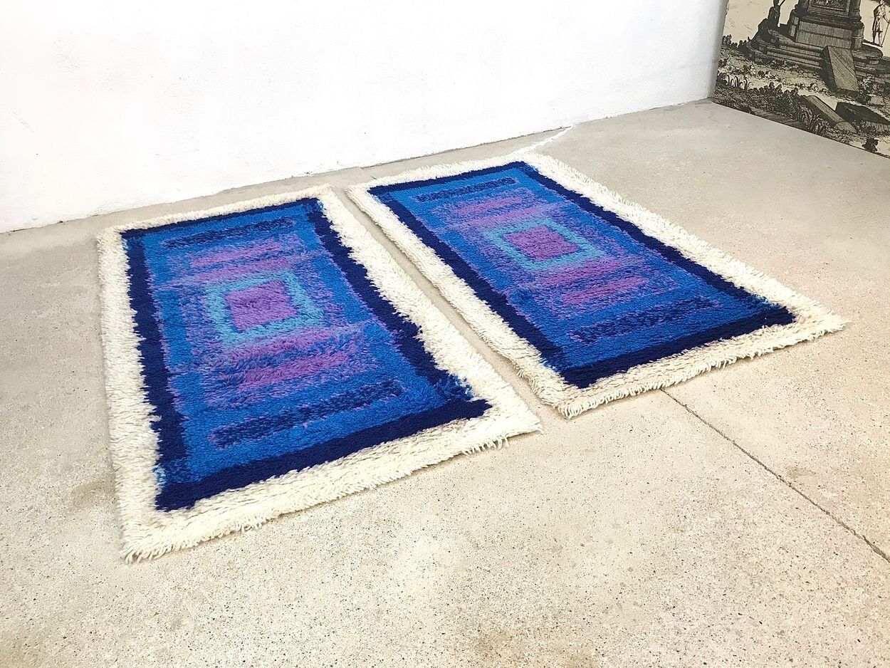Modern abstract graphic rugs from Gilde, Germany 1960s, Set of 2