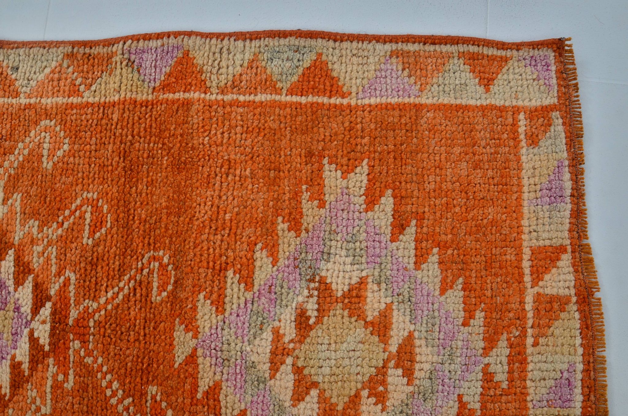 Unique Motif Vintage Wool Runner Rug sku 2120