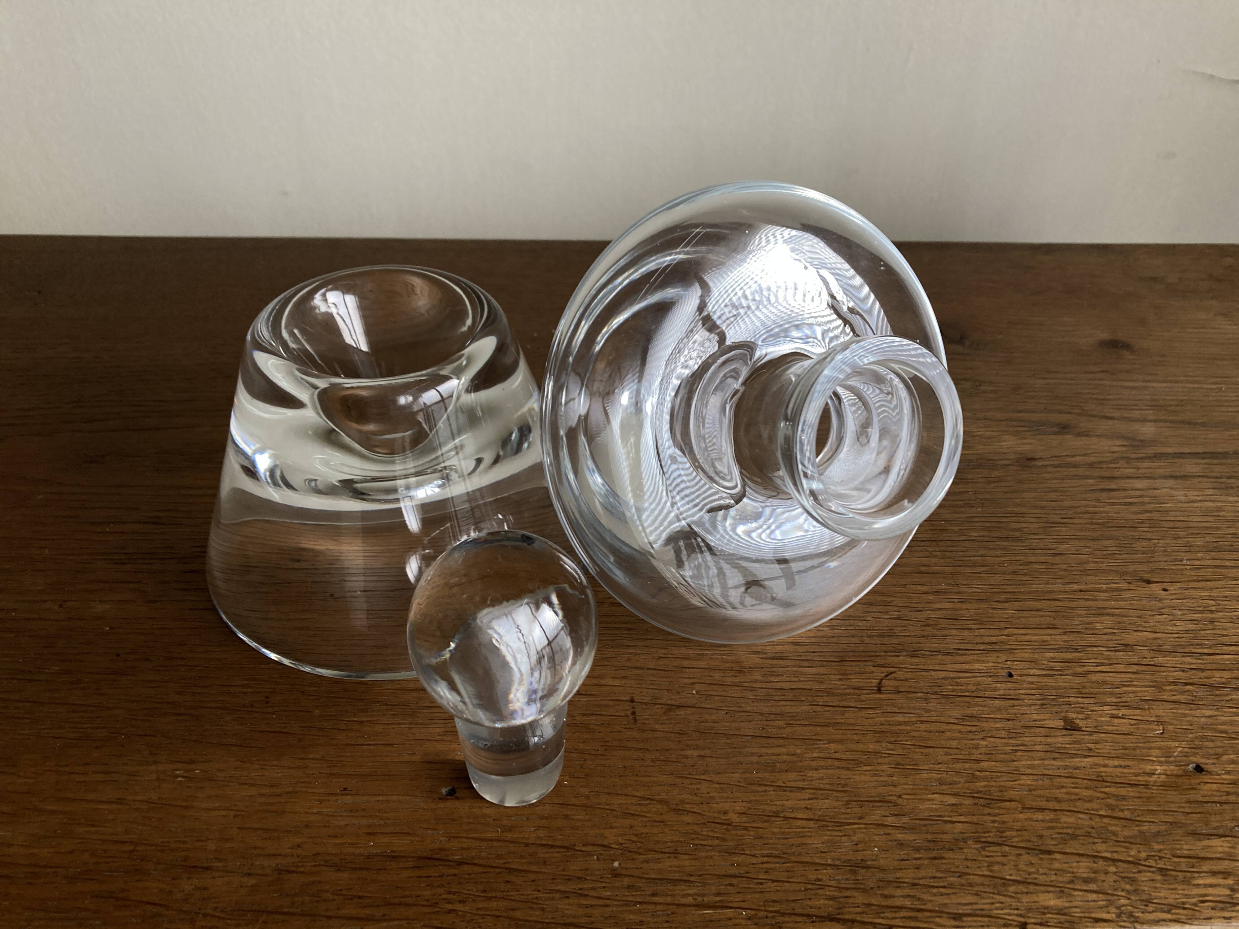 Bauhaus 1970s Scandinavian Modernist Crystal Carafe