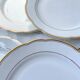 6 vintage white and gold porcelain dinner plates Kahla Gbr