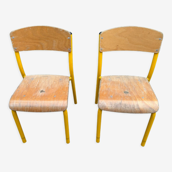 Paire de chaises d'école