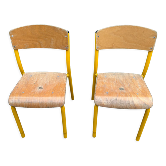 Paire de chaises d'école