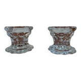 Pair of reims glass candlesticks france