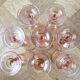 8 vintage Rosaline champagne flutes h16.3 cm