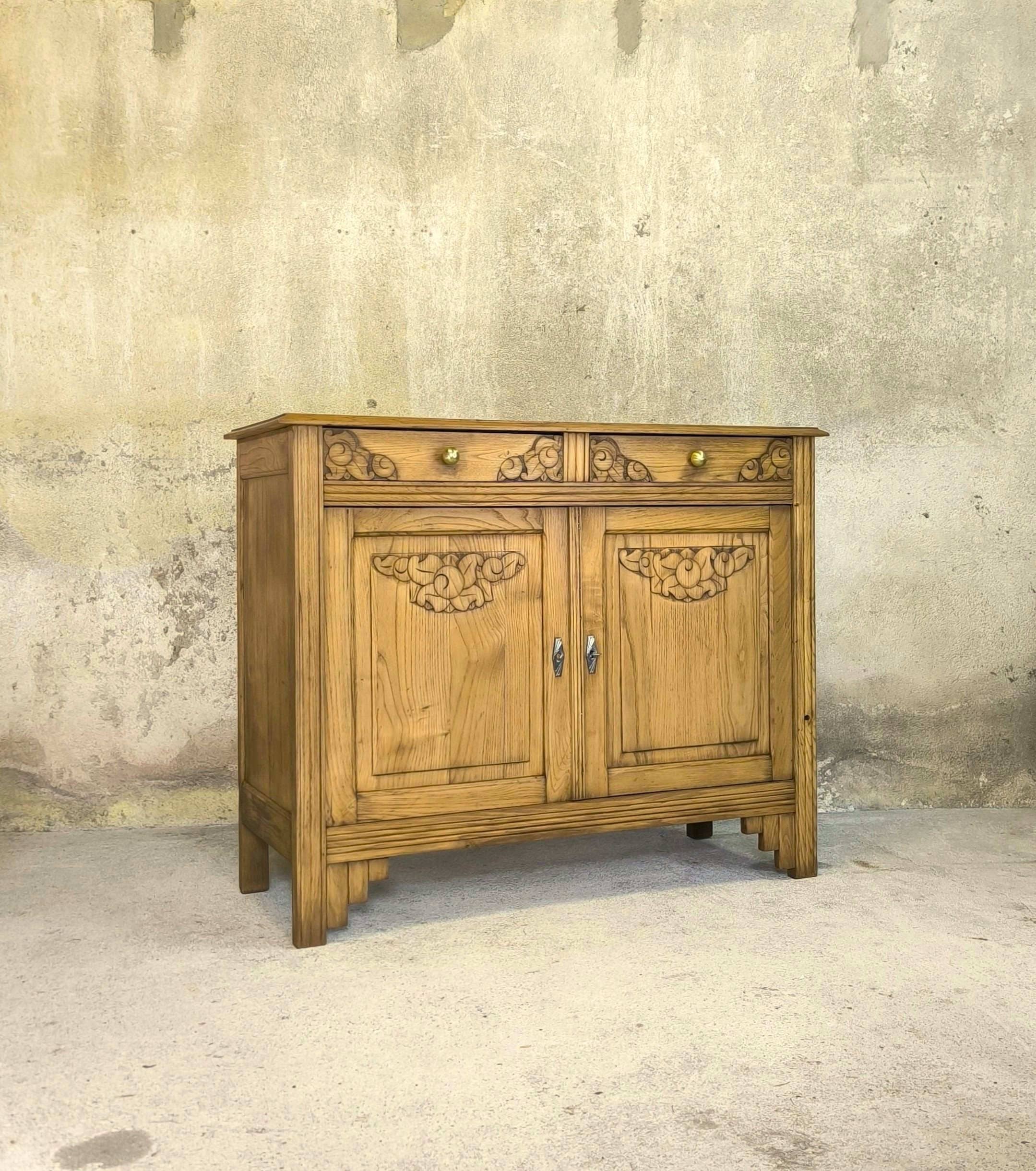 Vintage Art Deco wooden Parisian sideboard.