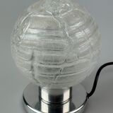 60s 70s table lamp bedside lamp chrome Doria glass space age design