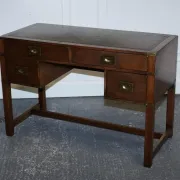 Vintage Military Campaign Desk with Leather Top from Harrods London