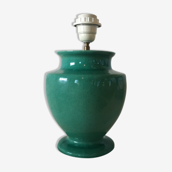 Pied de lampe céramique turquoise, circa 1980