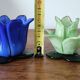 Glass Flower Candle Holder Set