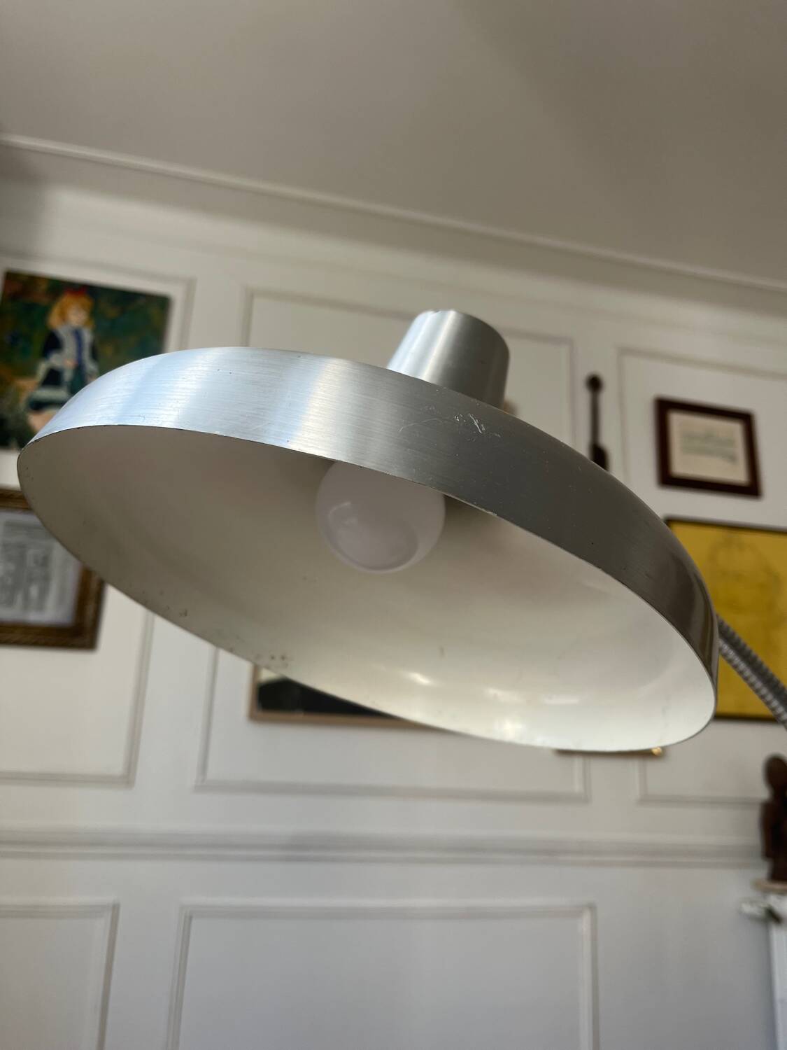 Flexible chrome metal desk lamp, 1970s