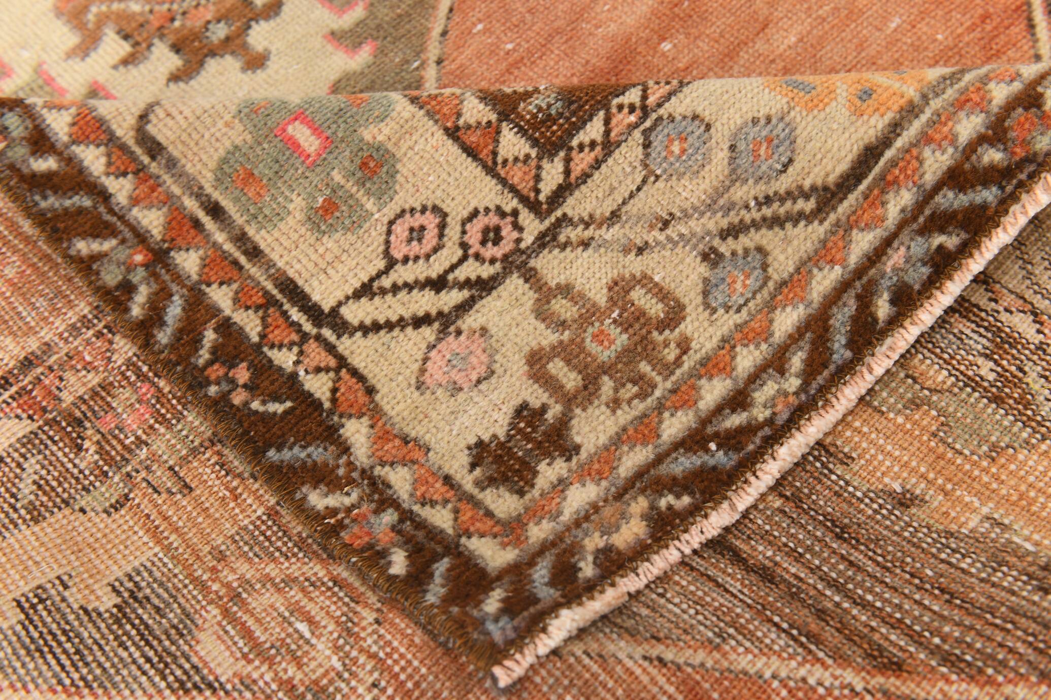 3x11 Red & Brown Persian Runner Rug, 107x336Cm