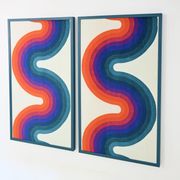 Set of 2 Fabric Panels in Verner Panton Style, 1970s