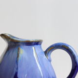 Pichet art déco en grès flammé bleu signé Alpho
