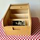 Boîte à rideau vintage en bois / Caisson de bureau ancien