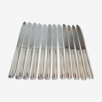 Set de 12 couteaux en métal argenté Lame inox