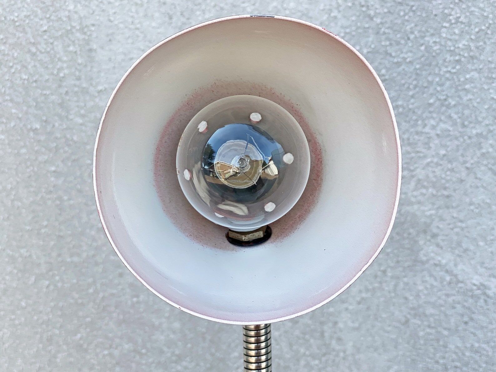 Vintage red hala zeist clamp spot lamp