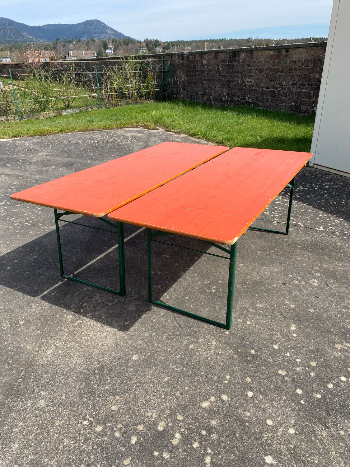 Folding brewery table duo