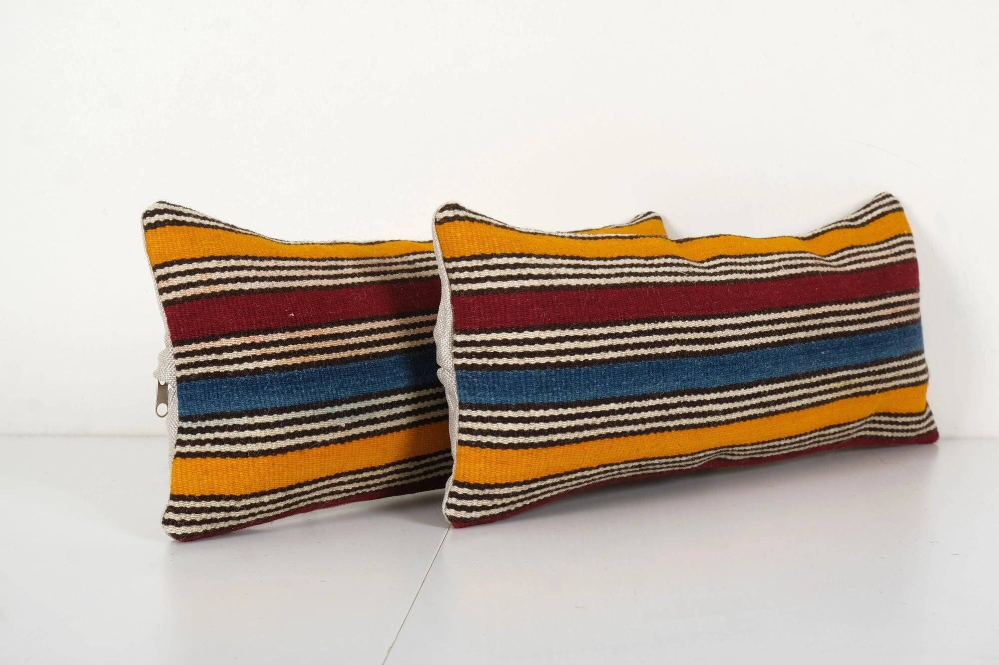 Set of 2 vintage kilim cushion covers 51x20 cm