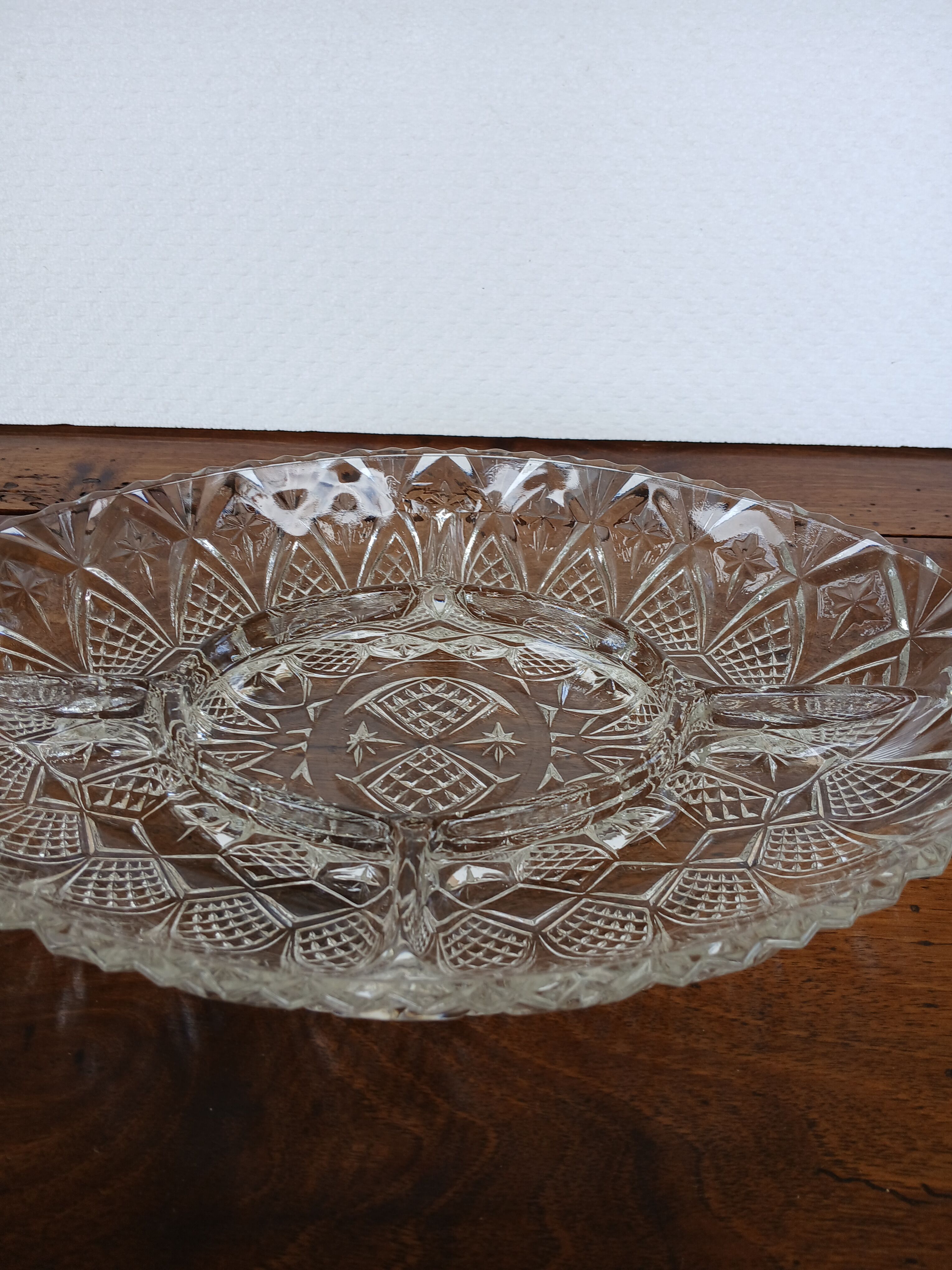 Vintage glass aperitif plate France