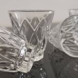 Set de 4 verres digestifs en cristal ciselé vintage Shell