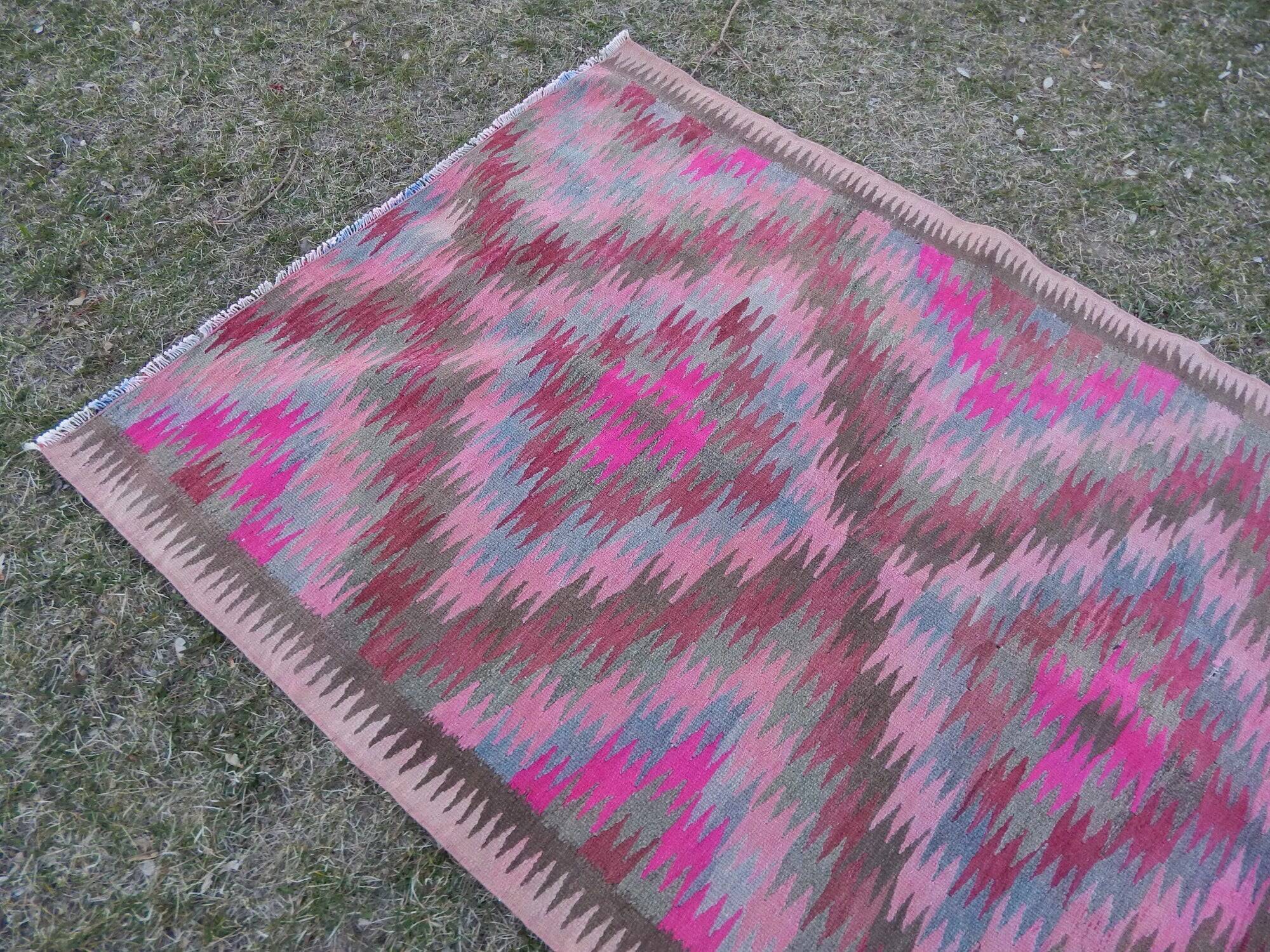 Vintage Turkish hallway rug 119x289 cm