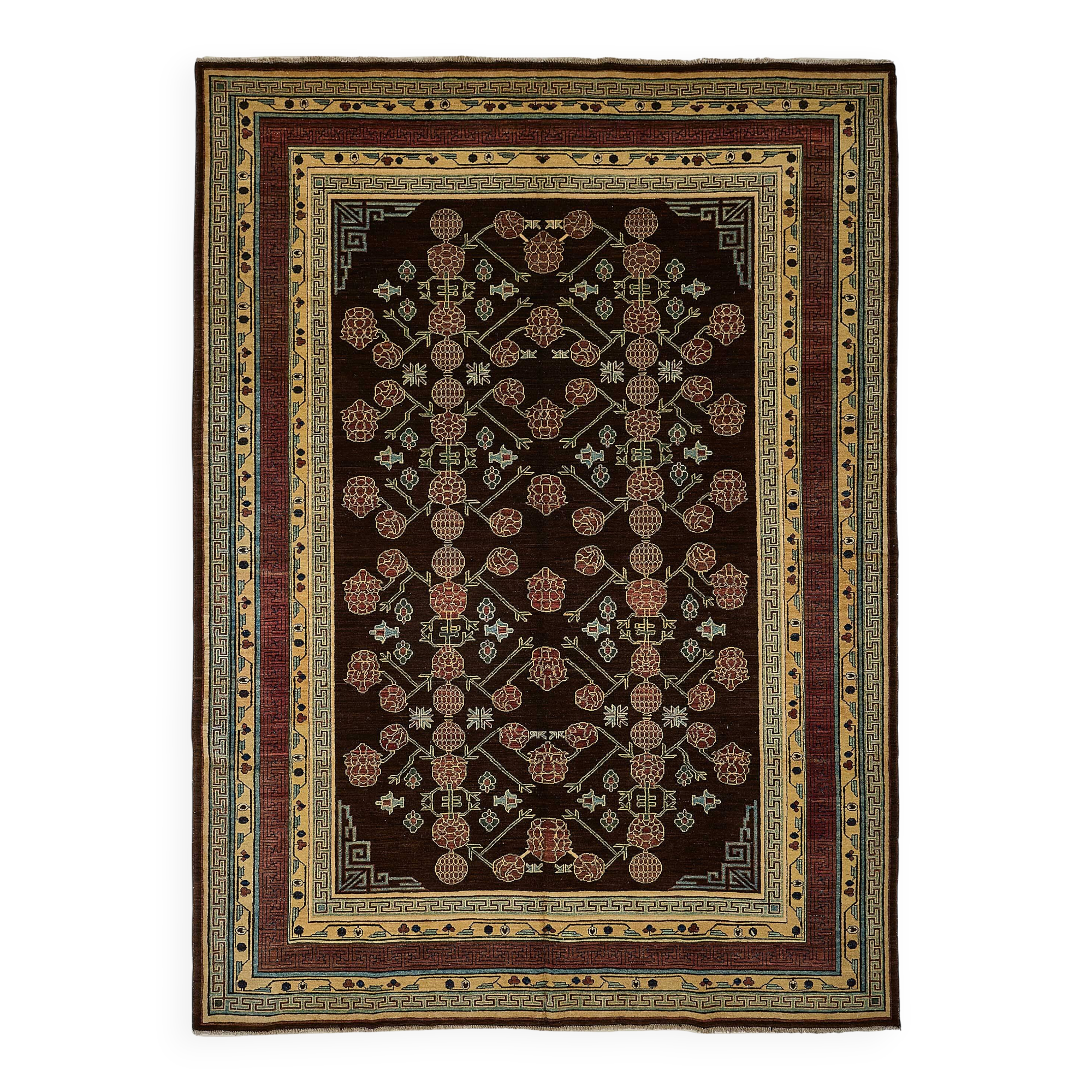 Turkish Handknotted Wool Oushak Rug 219 cm x 303 cm