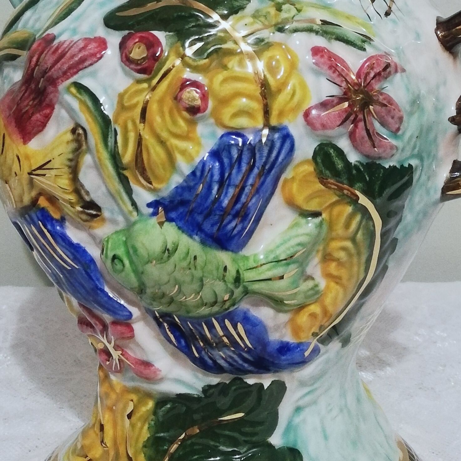 Ceramic pitcher vase signed Hubert Bequet